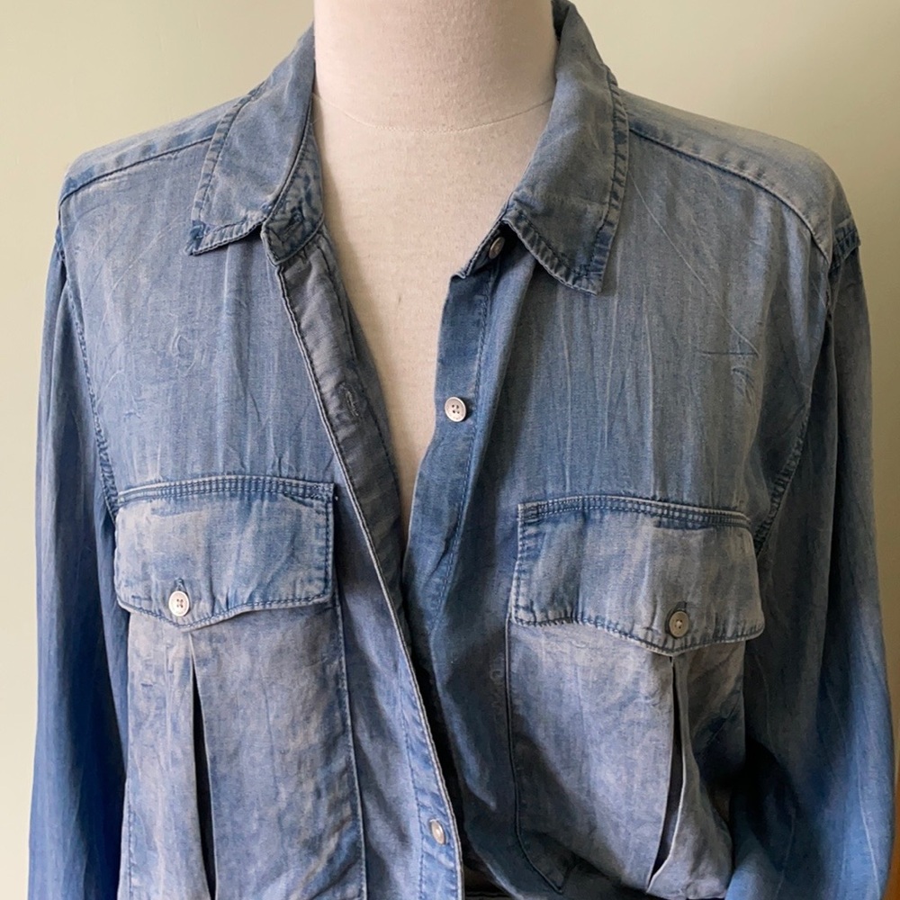 SOLD Calvin Klein Sustainable Jean Shirt, Size L - Picture 3 of 16